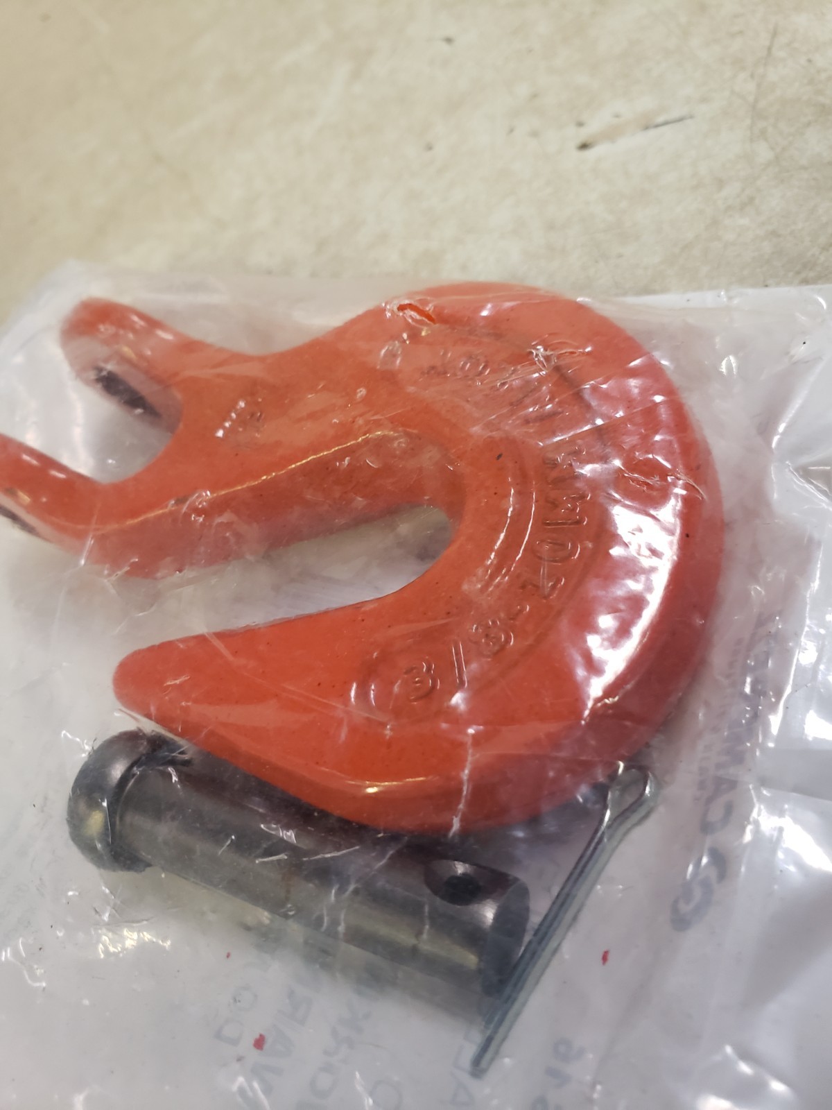 Campbell 450-3515 3/8" Alloy Clevis Grab Orange Hook PTD Load Limit 7300 lb