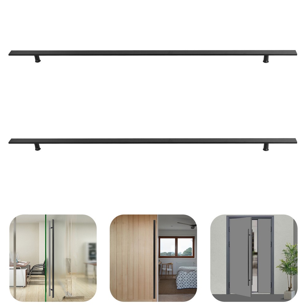 58" Large Stainless Steel Front Door Handle Double Sided, Pull Push Sliding