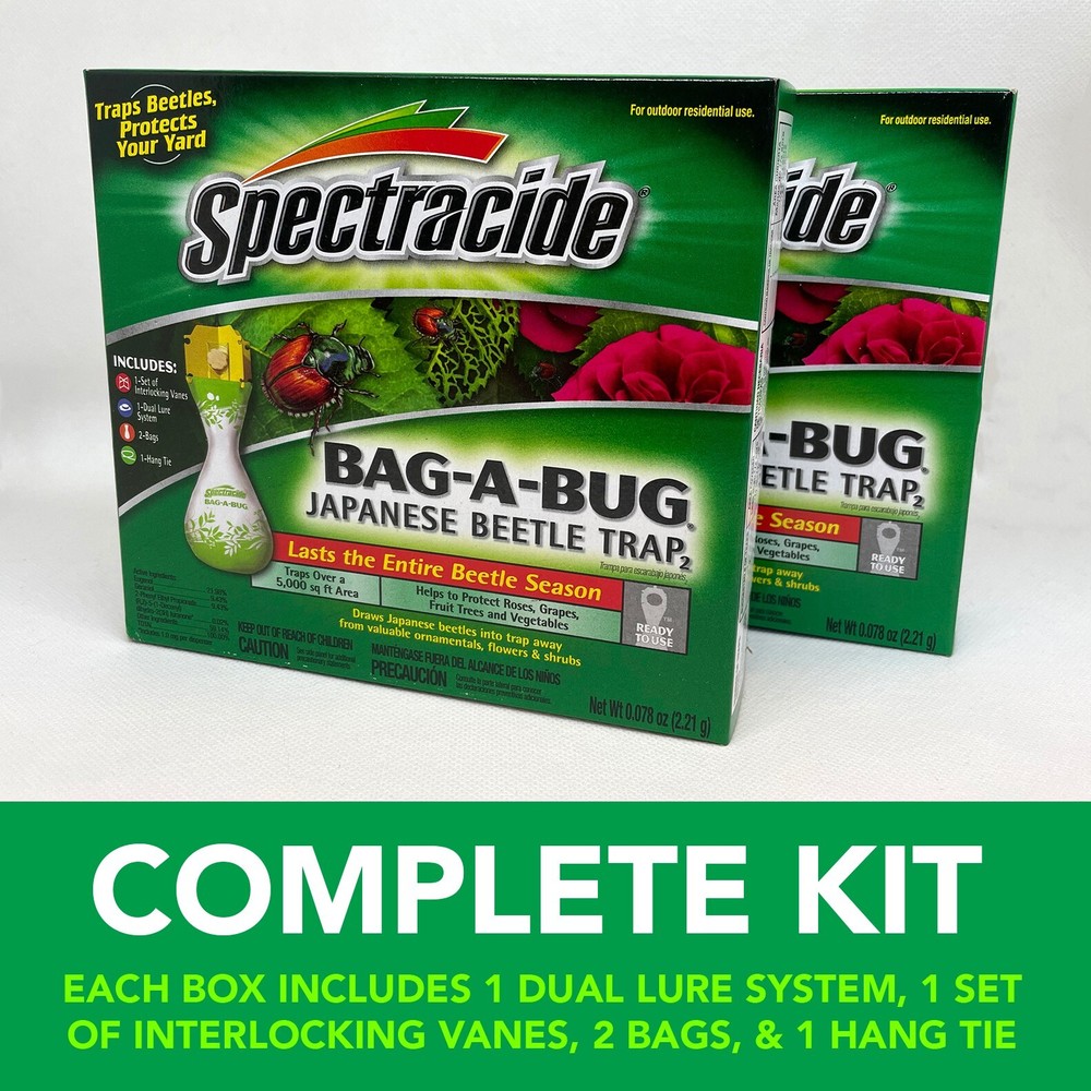 Spectricide Bag-A-Bug Japanese Beetle Trap Complete Kit, Ready-To-Use (2 boxes)