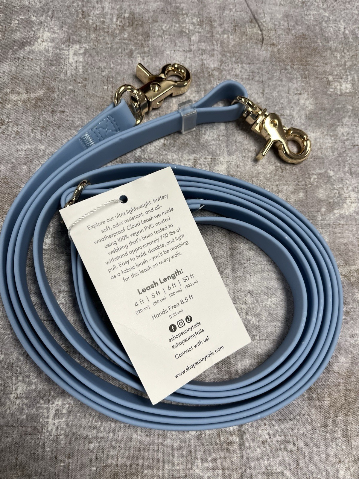 Sunny Tails CLOUD Dog Leash~4 in 1 Hands Free Leash / 8.5 ft/ Long / blue