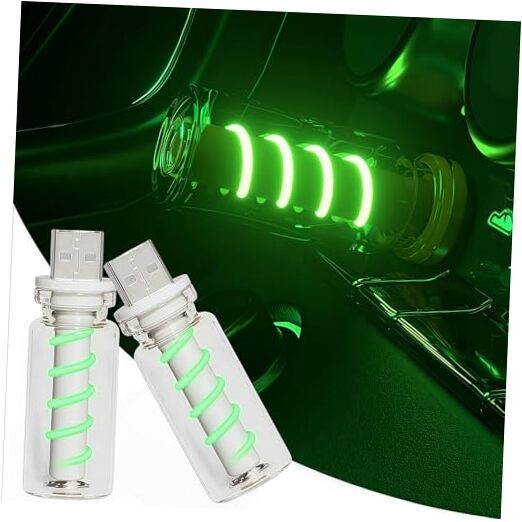 LED Car Interior Light, Touch Control USB Night Lamp, Retro Style 2PCS Green