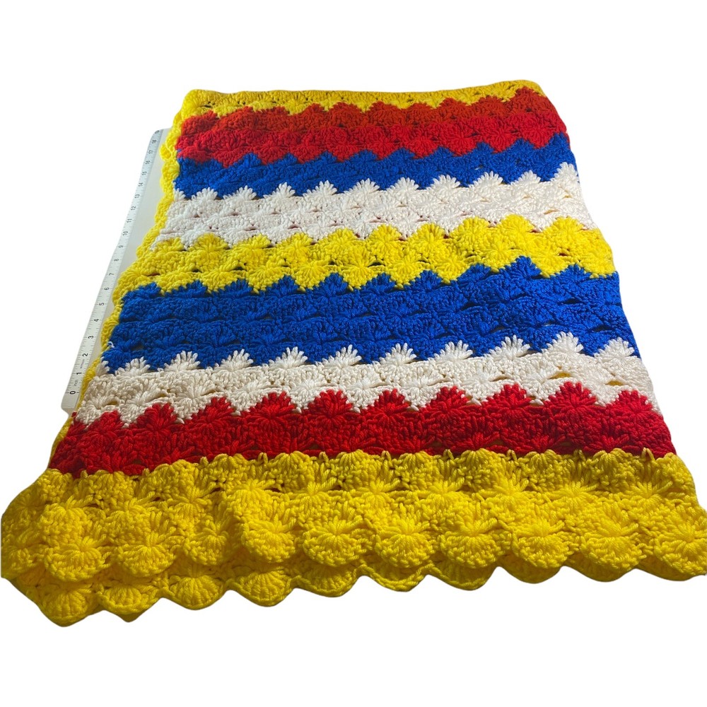 Handmade Crocheted Afghan Throw Blanket 60 x 50 Multicolor