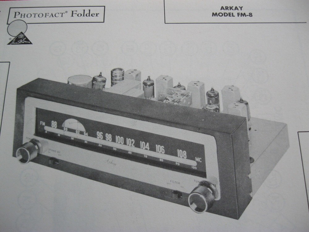 ARKAY FM-8 TUNER RECEIVER PHOTOFACT