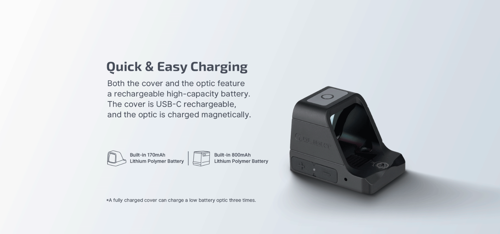 Olight Osight Red - See the Power, 3 MOA, Industry's 1st Magnetic Charging Cover