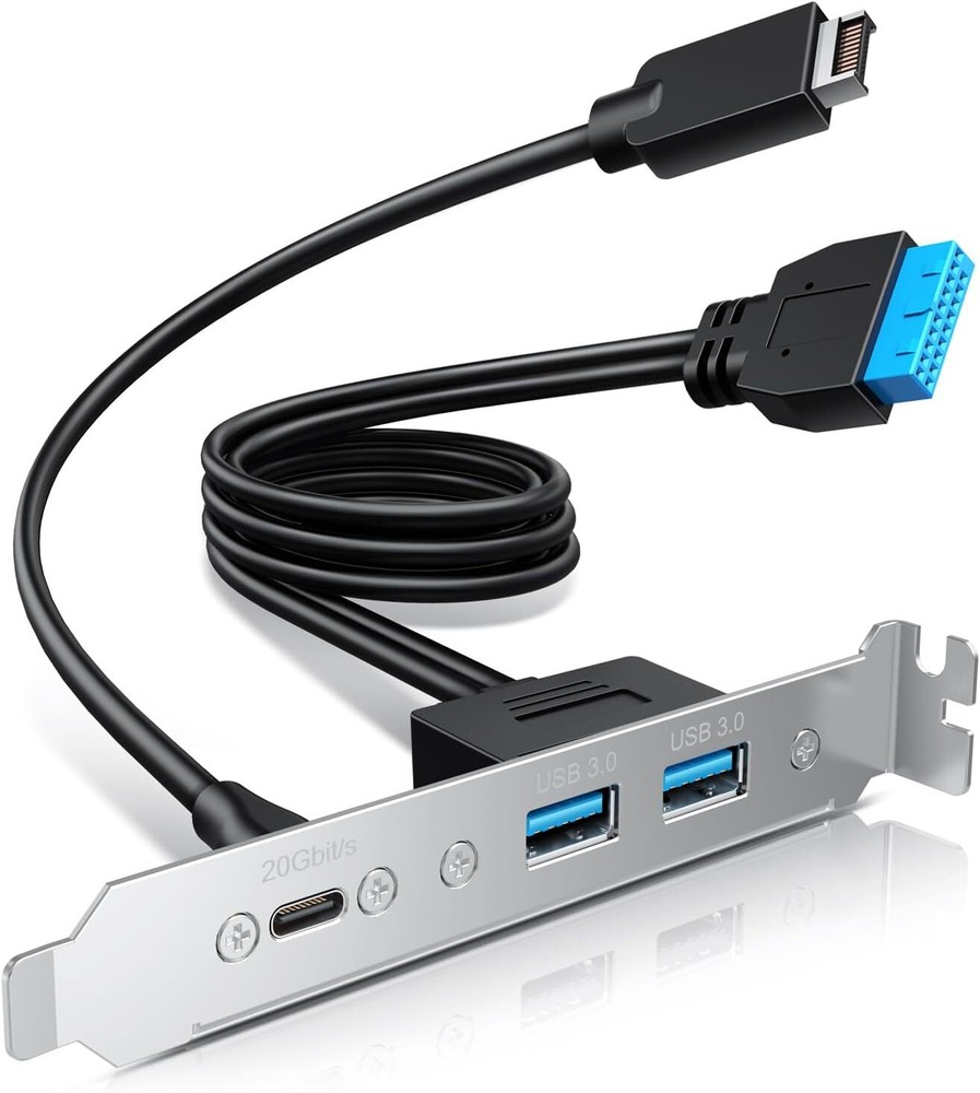 GRAUGEAR 20Gbps USB3.2 Gen2x2 USB-C Front Panel Adapter, Motherboard Silver