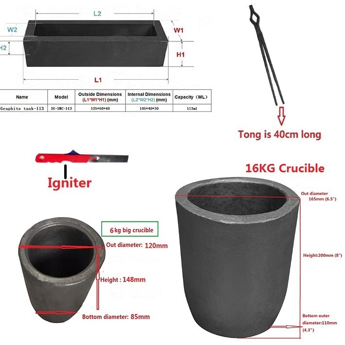 16 KG Gas Metal Melting Furnace Propane Deluxe Kit with Crucibles Molds Casting
