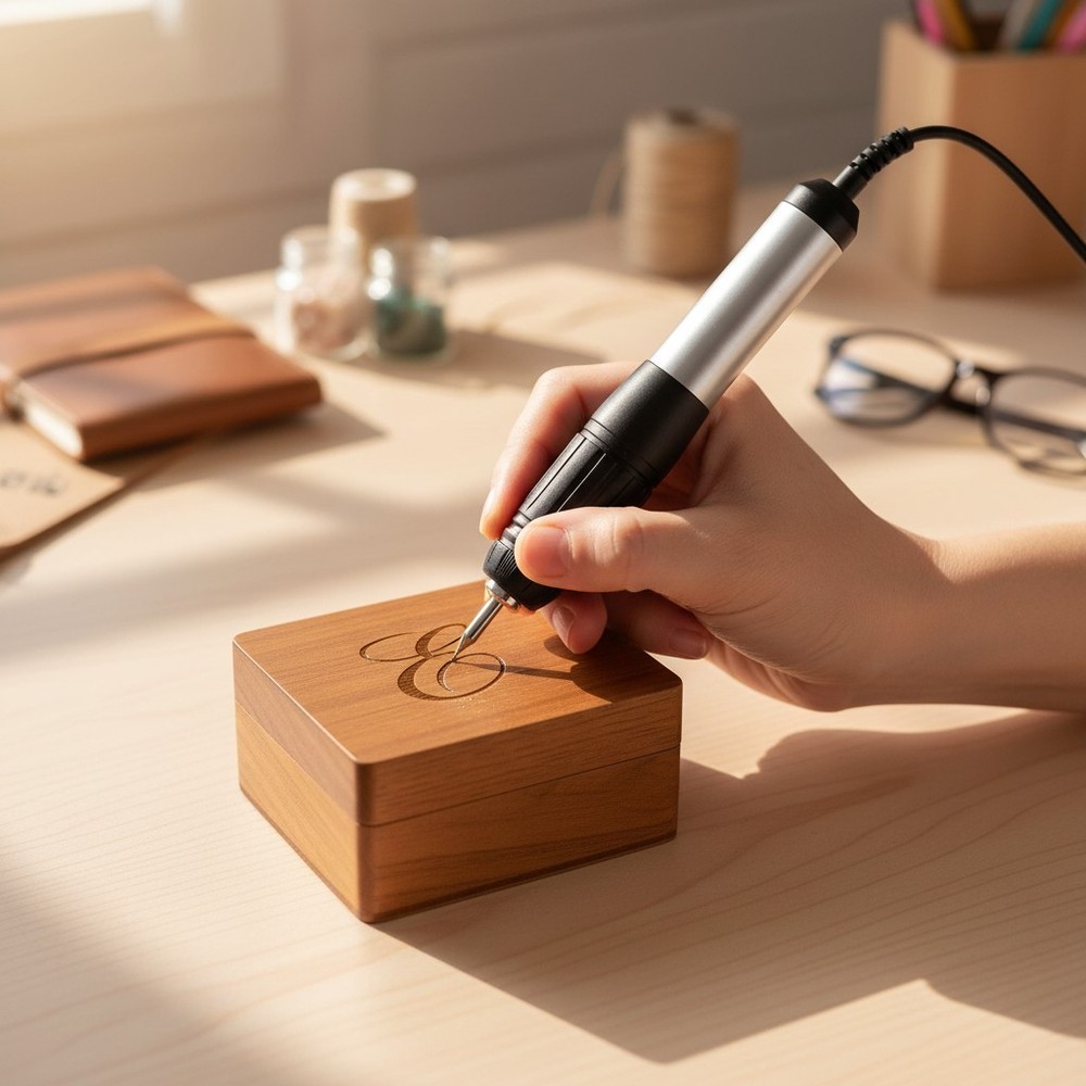 Portable Engraving Tool with 37-Piece Bit Set for Personalization Projects