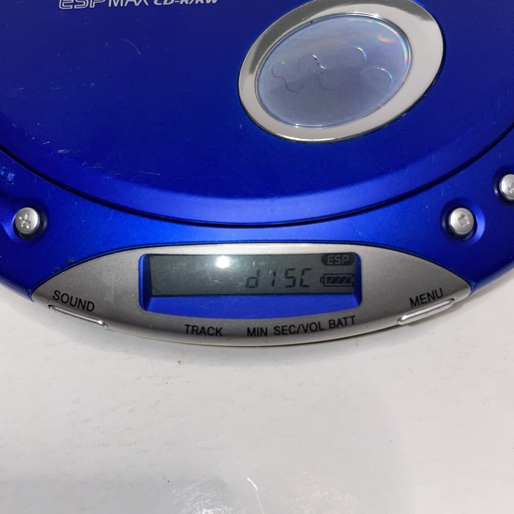 Sony Walkman D-E350 ESP Max Blue Portable CD Player Bundle Case [30]