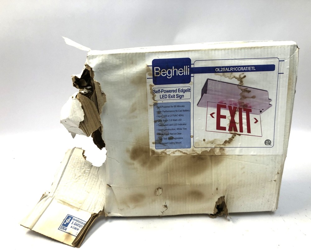 Beghelli OL2 Self Powered Edge Lit LED Exit Sign Please Read