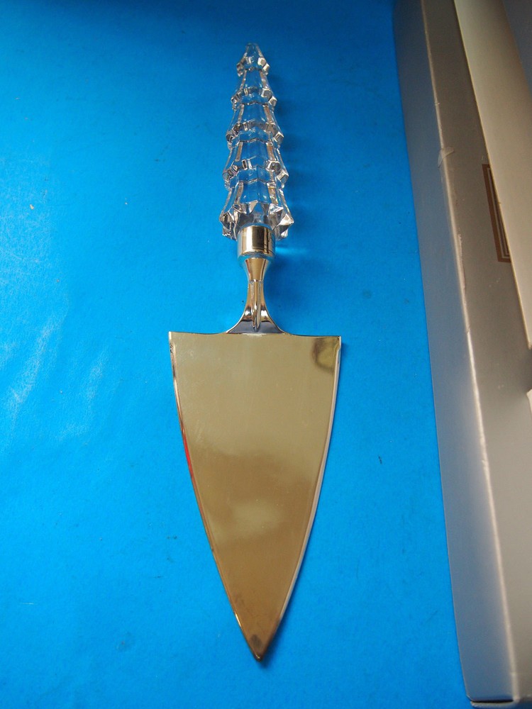 Cake Server Mikasa Starshine Crystal Handle & Silver Pie Server