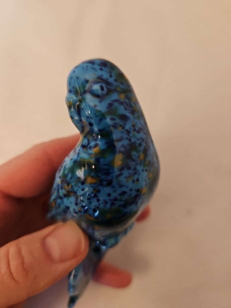 Vintage Large Speckled Bird Ceramic Macrame Bead