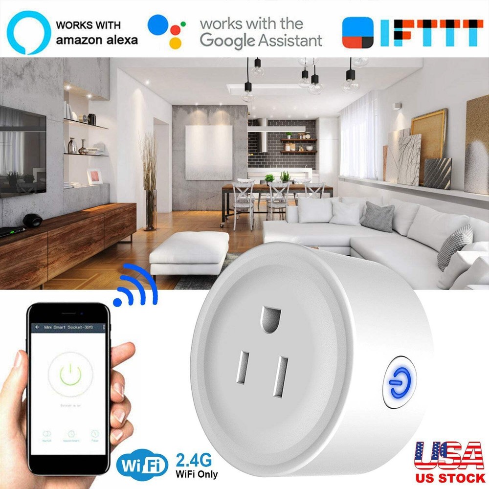 WiFi Smart Plug Outlet Wireless Smart Socket APP Remote Voice Control Timer Alex
