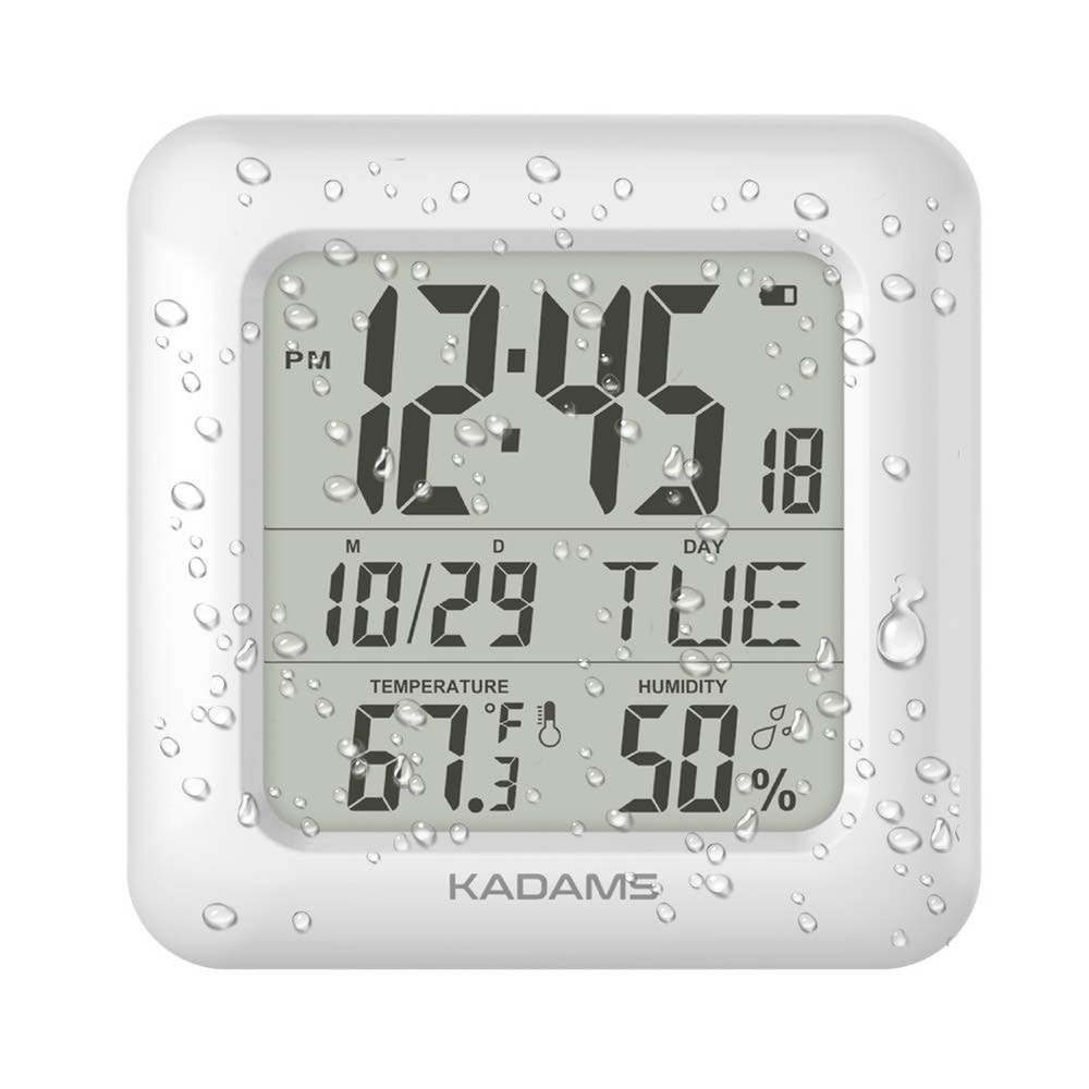 KADAMS Bathroom Clock 9.5" Kitchen Wall Clock with Large LCD Screen – Show