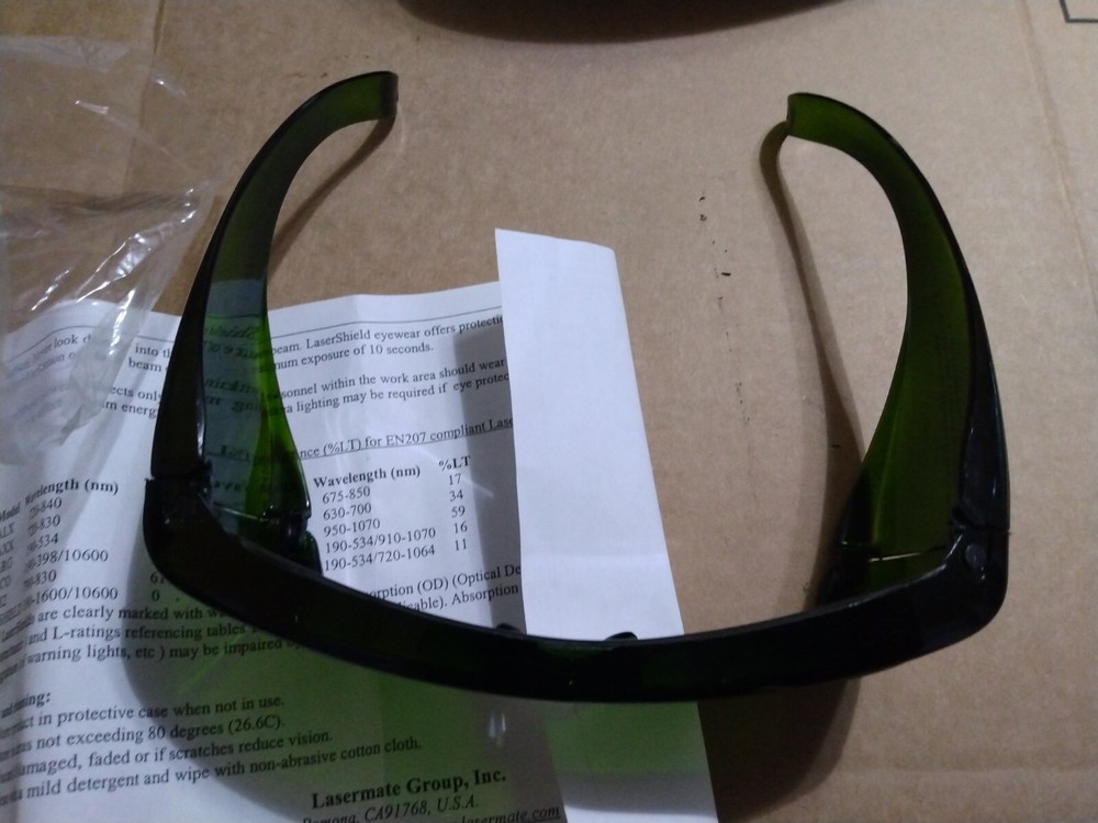 Lasermate IRD5700 Laser Shield Protective Eyewear Green.