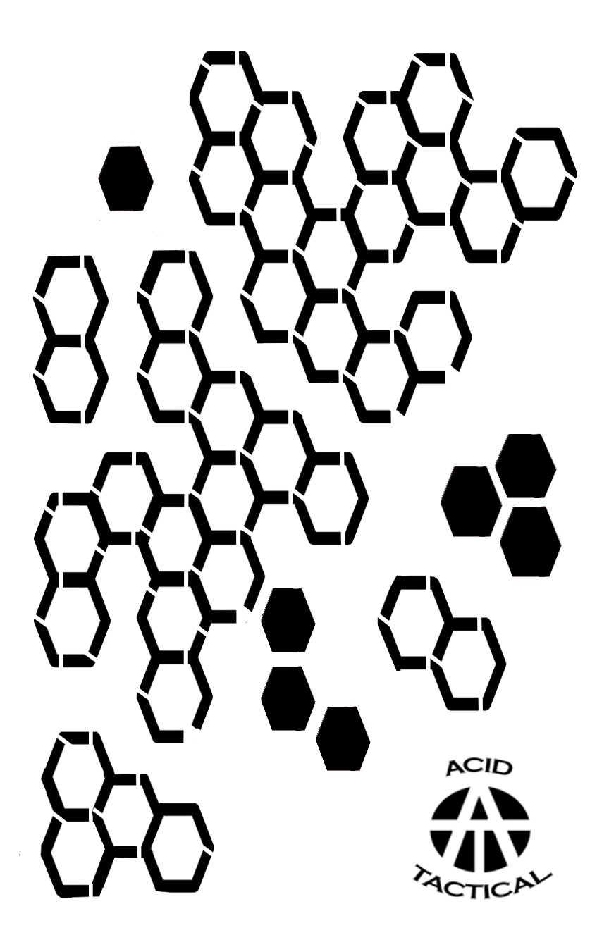 3Pack! Spray Paint Camouflage Camo Stencils Jon Boat CrackedHexacam Tiger Stripe