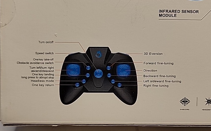 Dragon Touch DK01 Mini Drone - Remote Or Hand Control Operation.