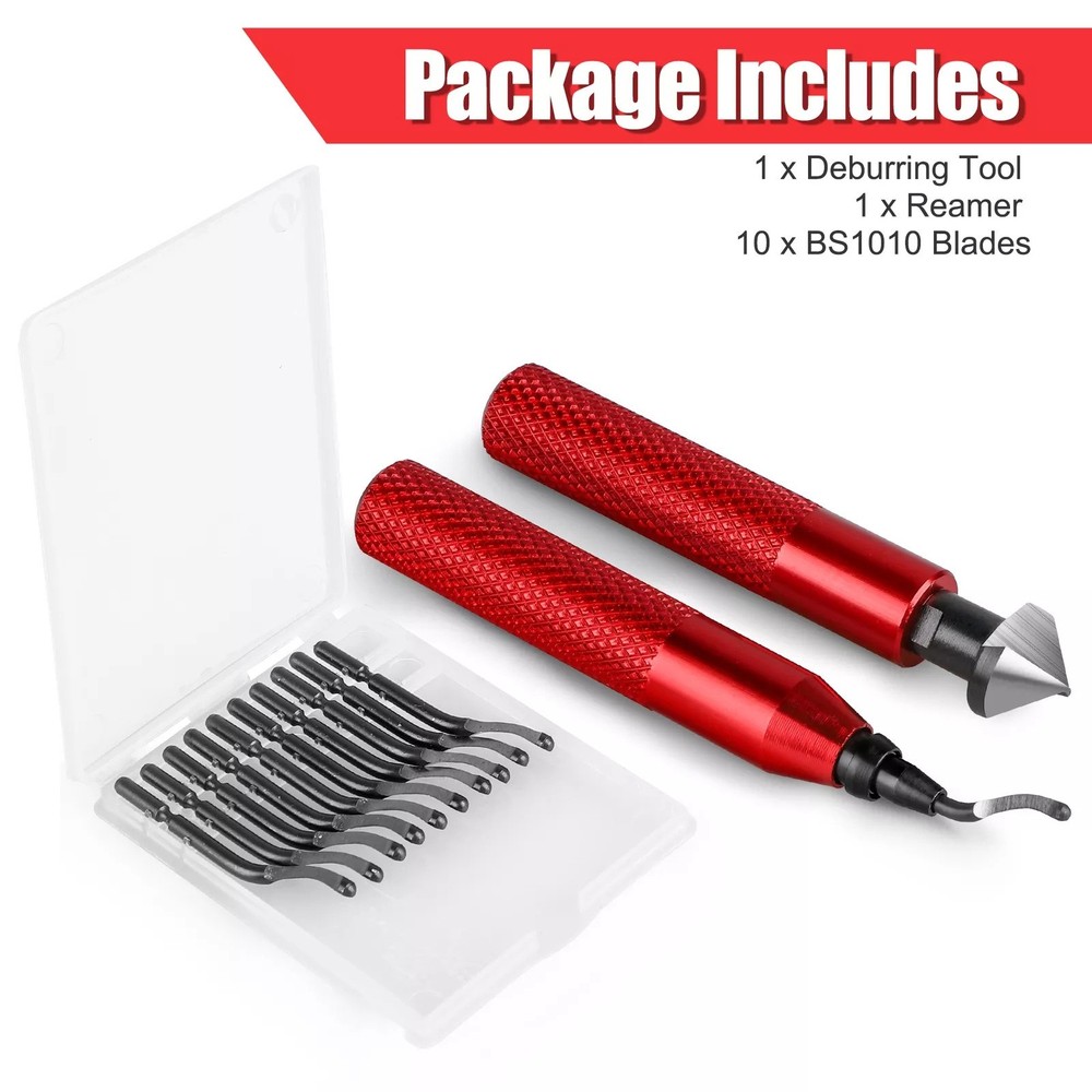 Deburring Tool Countersink Hand Reamer with 10PC Extra Blades Kit for Metal