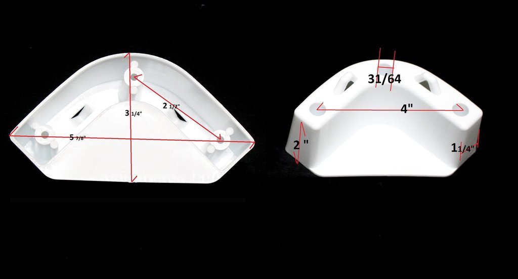White BOAT MARINE COOLER MOUNTING BRACKETS FOR YETI IGLOO ENGLE COLEMAN (4 Pk)