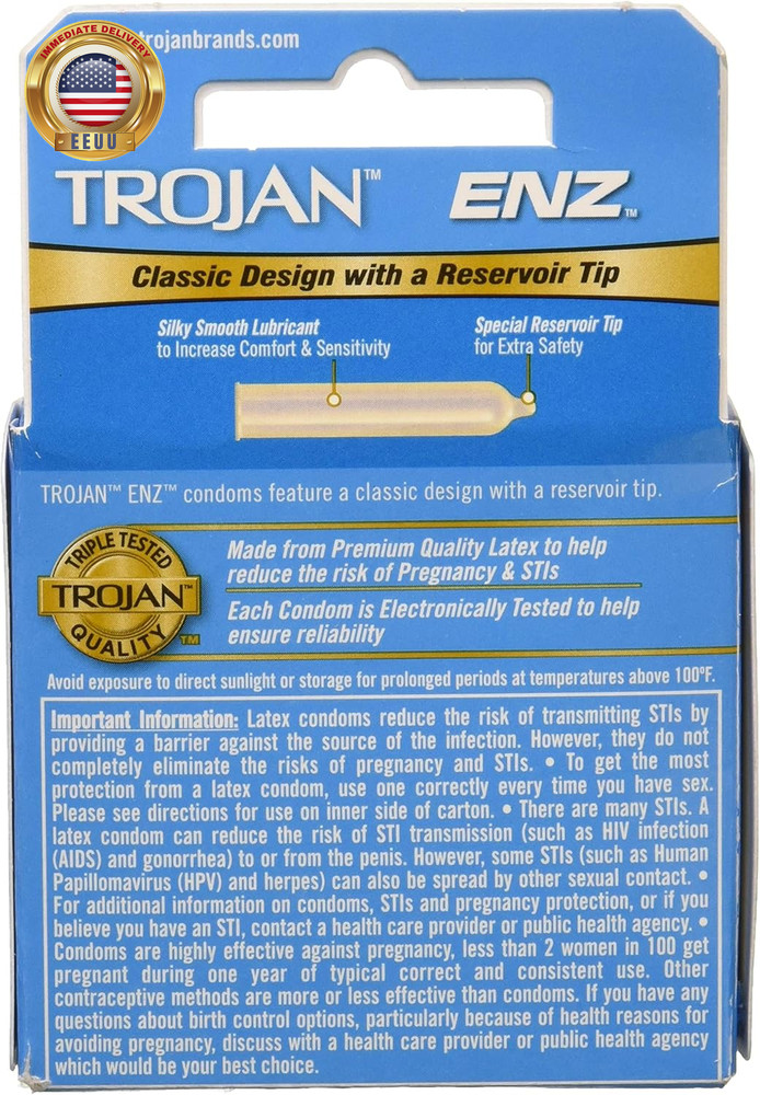 Enz Lubricated Latex Condoms, 0.04 Lb ⭐️⭐️⭐️⭐️⭐️