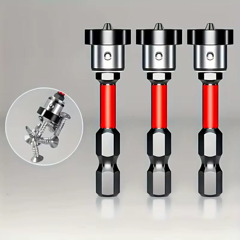 5Pcs Drywall Screw Setter, Magnetic Positioning Screwdriver Bits PH2 Bits, 1/4"