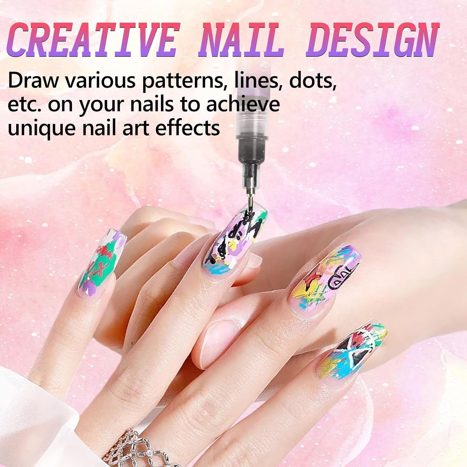 12 Colors Nail Art Pens Set Waterproof 0.5MM Nail Polish Pens Quick-Drying Nail