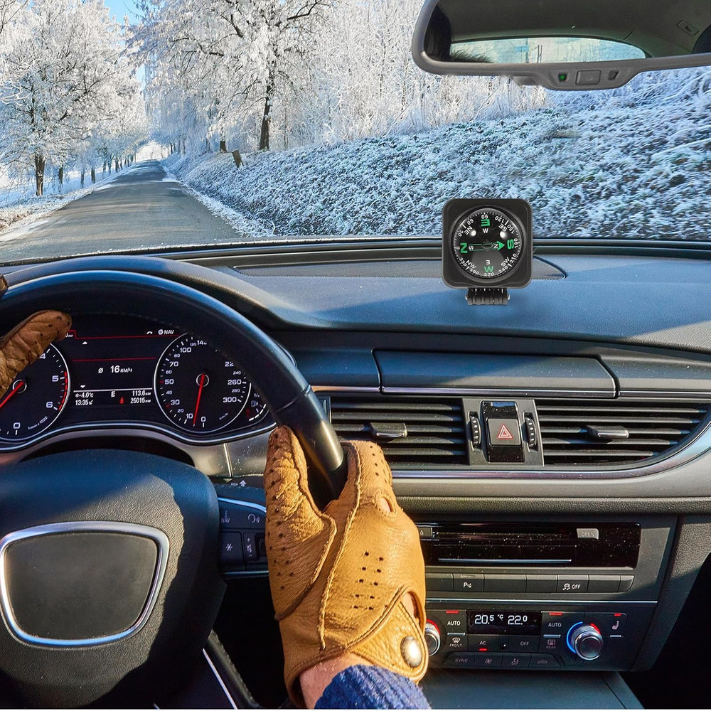 Car Compass Ball for Dashboard, Adjustable Auto Compass Dash Mount, Universal Ac