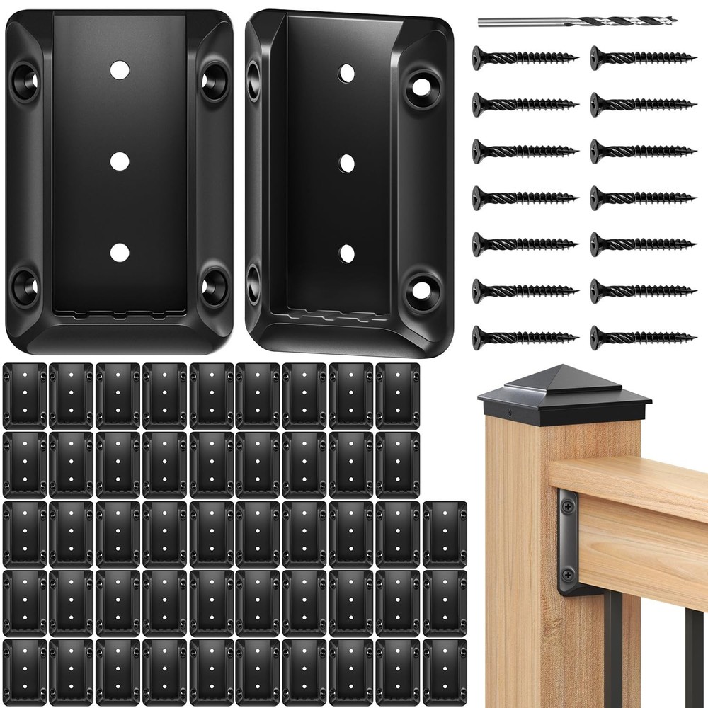 Complete Deck Railing Kit: 50 Brackets & 350 Screws for Secure Installation