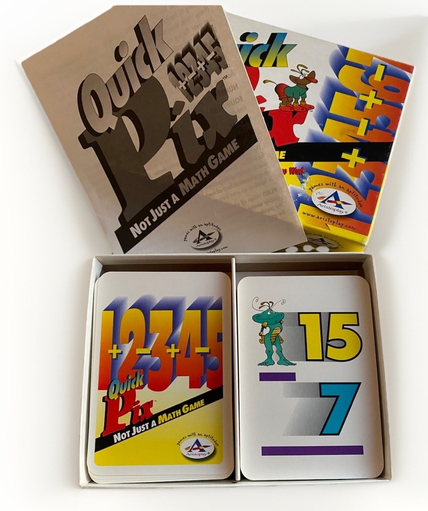 1999 QUICK PIX - NOT JUST MATH GAME addition & subtraction flashcard match EUC