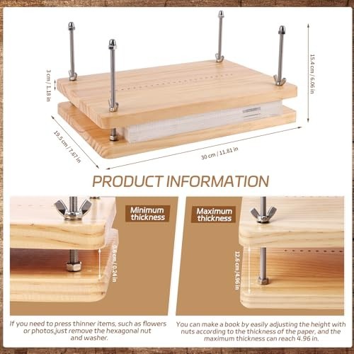 Complete Book Binding Kit 52 Pcs - DIY Bookmaking Tools, Press, Bone Folder, Wax