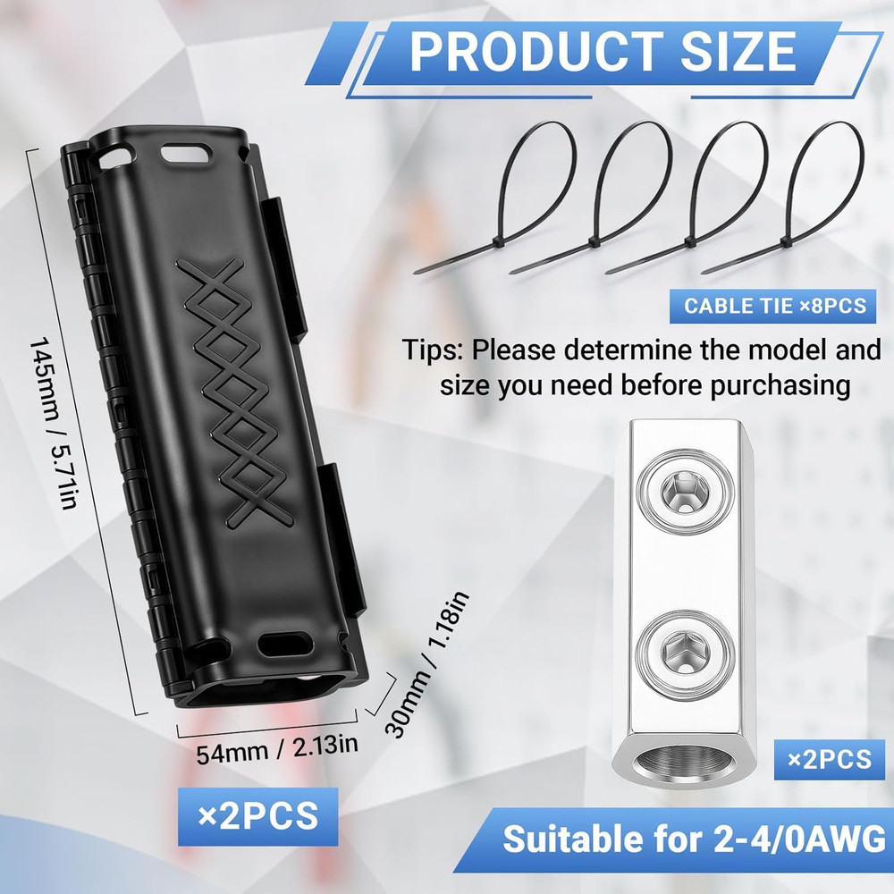 2 Sets 2-4/0 AWG Range Underground Wire Splice Kit with Protective Ca