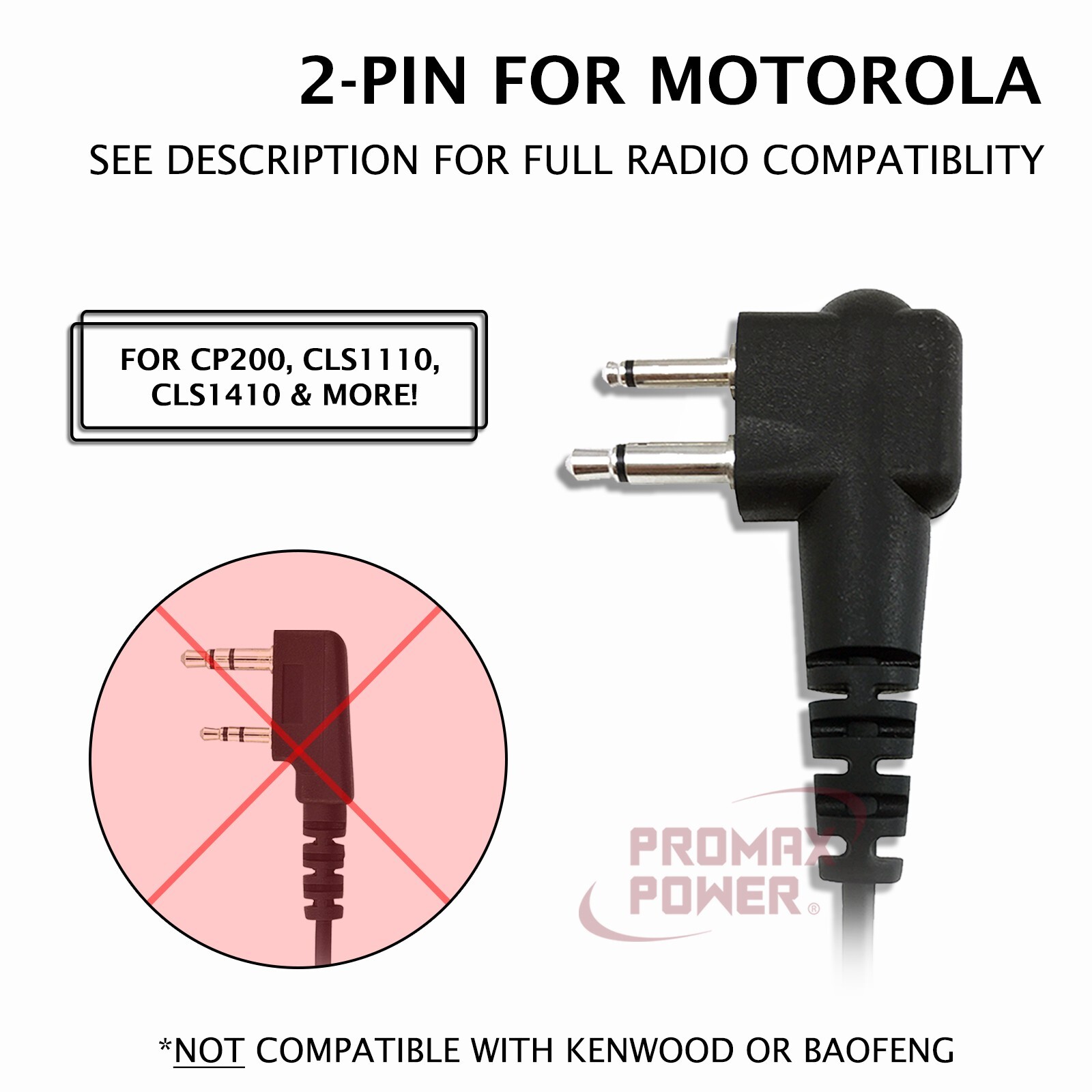 PTT Mic Acoustic Earpiece Headset for Motorola Walkie Talkie CP180 CP200 CLS1110
