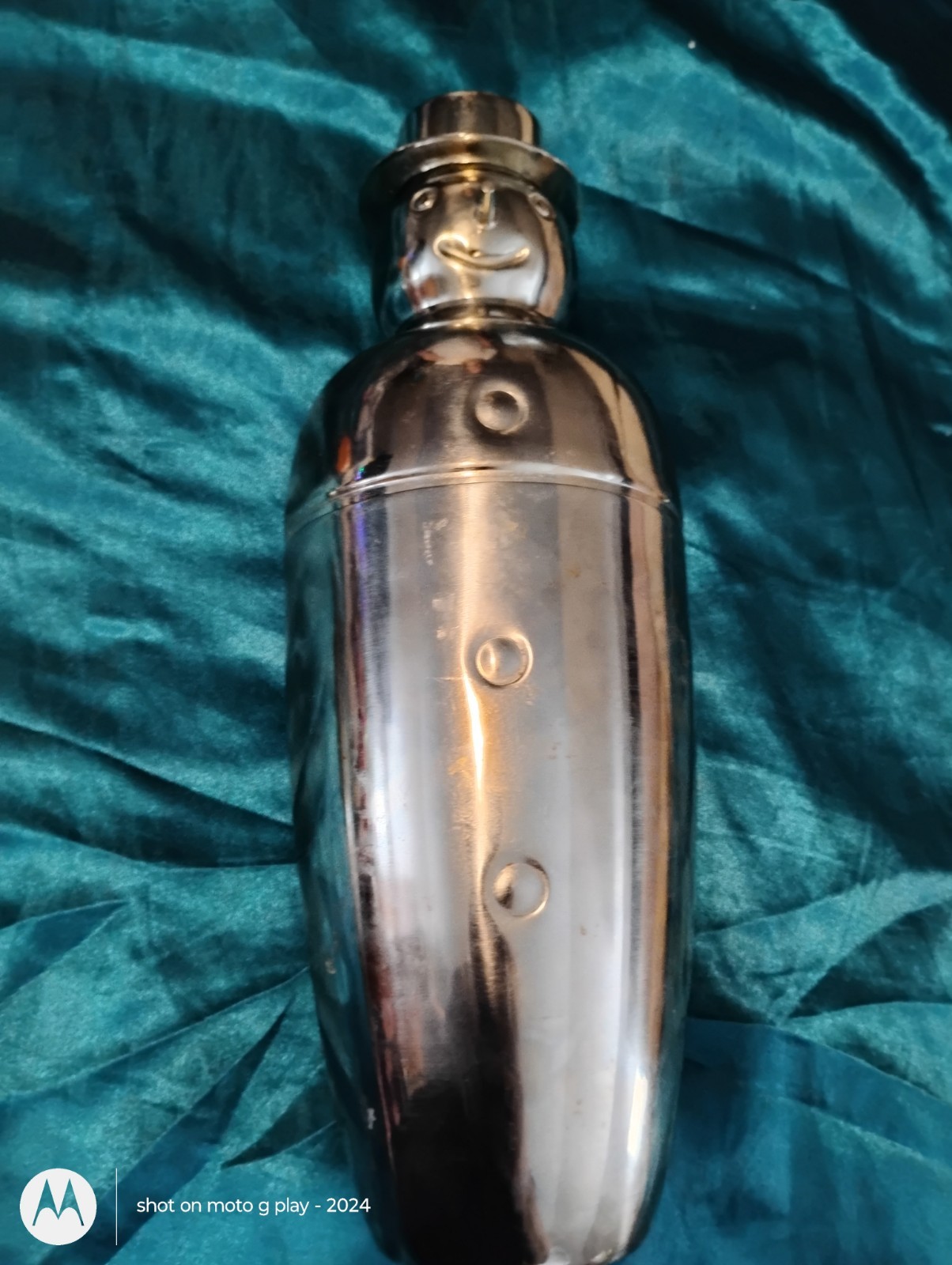Art Deco 1920s Snowman Cocktail Shaker Silver Plated Metal