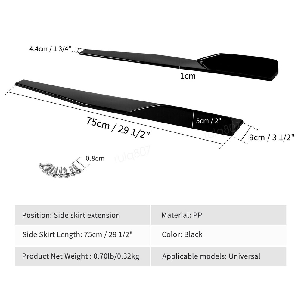 Front Bumper Lower Lip+Rear Diffuser+29" Side Skirts For Ford Focus 12-14