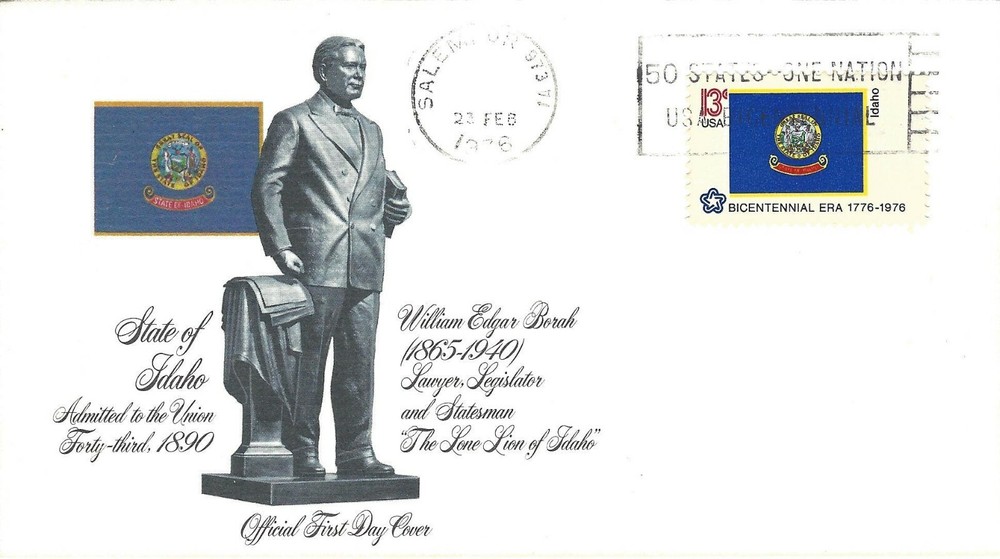 STAMP US SCOTT 1675 "Idaho" 13 CENT 1976 FDC W/ART-State Flags Issue
