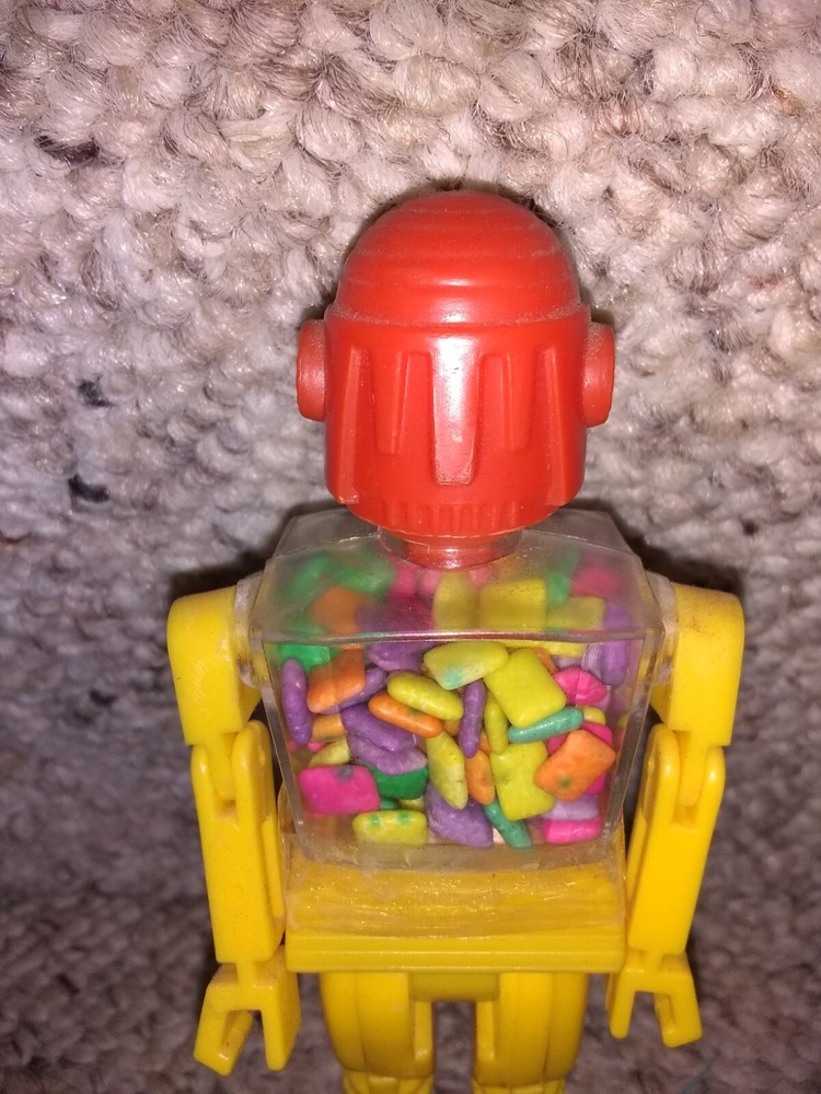 EXTREMELY RARE 1970/80s Chiclets TINY Chewing Gum Container Storage ROBOT (Pez)