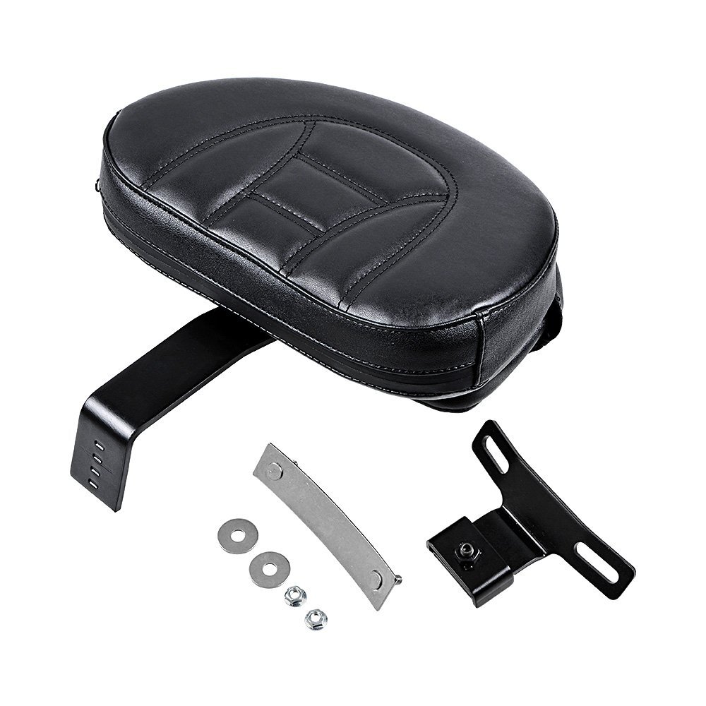 For 2007-2017 Harley Heritage Softail Adjustable Driver Rider Backrest Pad Black