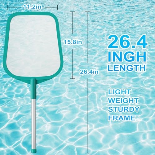 Pool Skimmer - Pool Net with Pole, Pool Skimmer Net with Solid Plastic Frame,