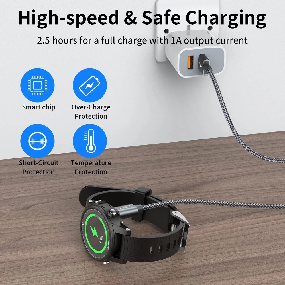 Compatible for Garmin Watch Charger Cable 1 or 2 Pack