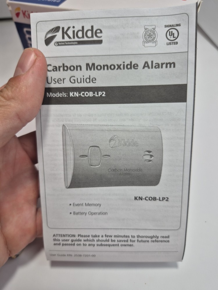 Kidde CO Alarm Battery Operated Basic CO Protection Model KN-COB-LP2 Open Box