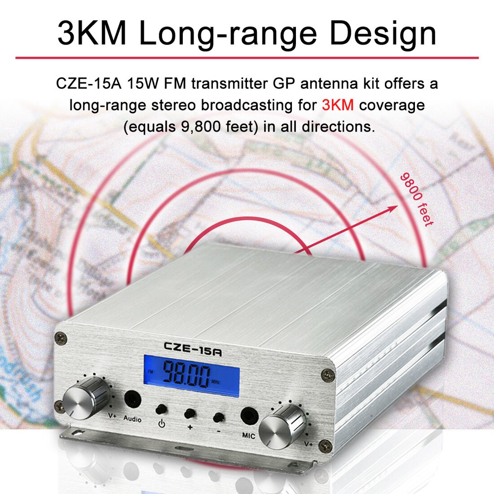 CZE-15A Digital Transmitter For Drive In Movie Low Power 15W Fm Transmitter Kit