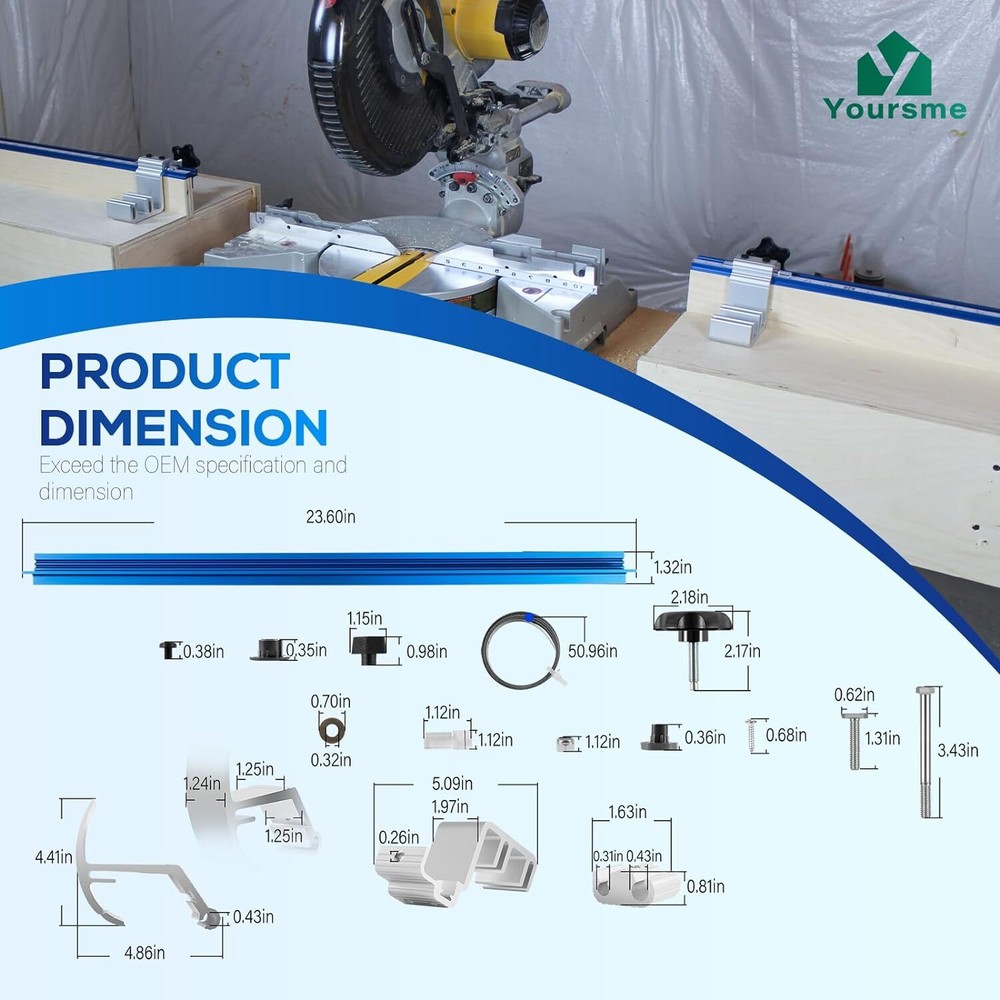 KMS8000 Aluminum Precision Trak and Stop Kit For Precise Repeatable Cutting Wood