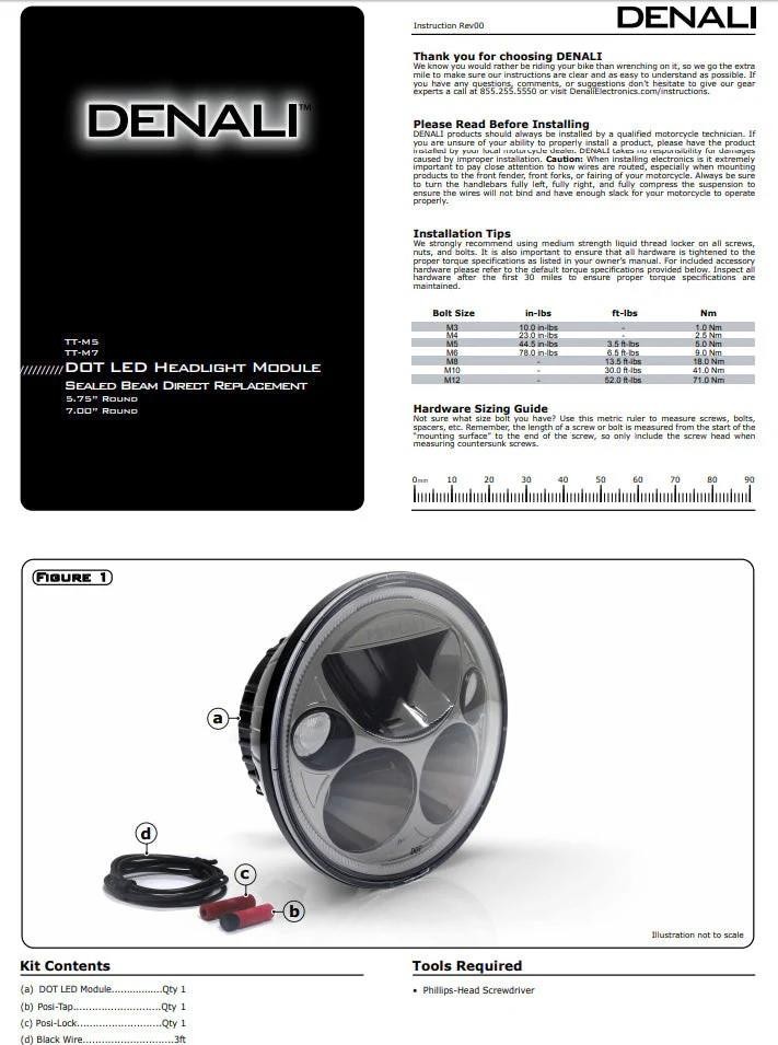 Denali Denali M5 Replacement Headlight (E-Marked) Universal