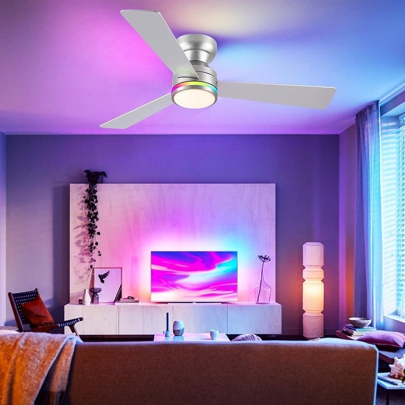Modern Ceiling Fan W/ Lights Remote Control Reversible Copper Motor Indoor Use
