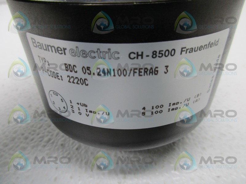 BAUMER BDC05.24N100/FERAG3 ENCODER 100PPR NSNP