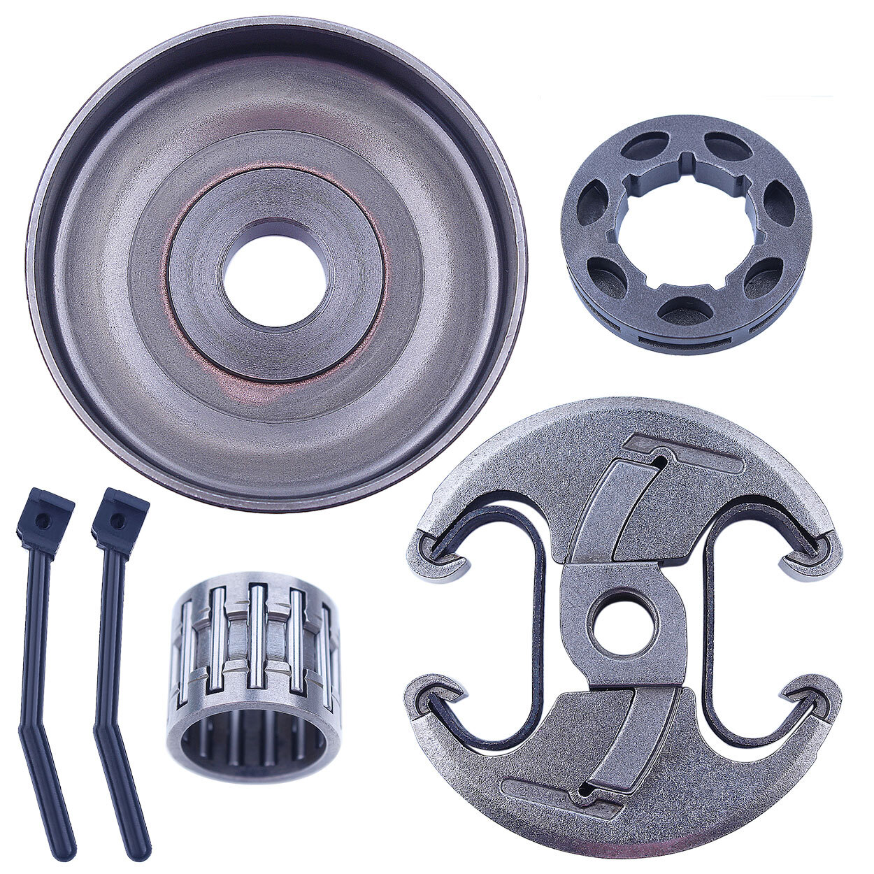 3/8" Clutch Drum Rim Sprocket Kit For Husqvarna 455 460 Rancher Needle Bearing