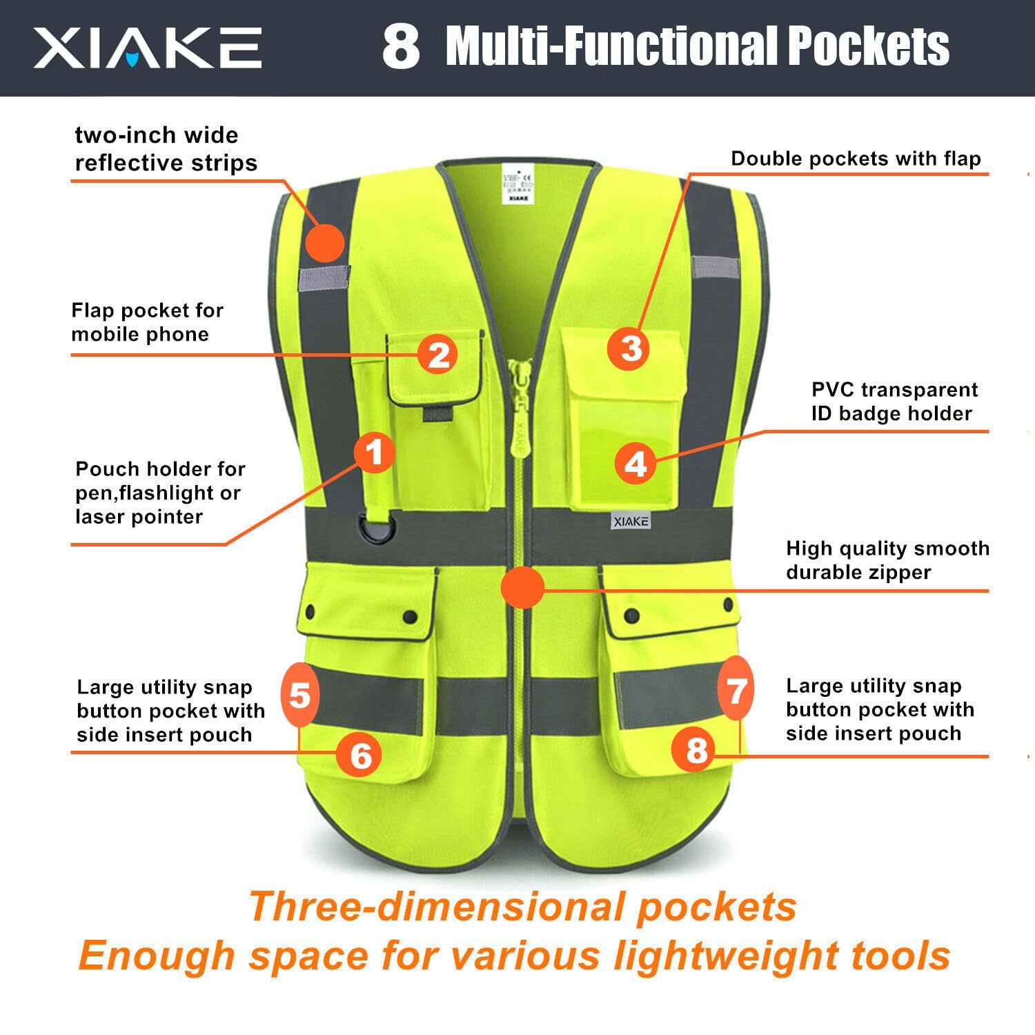 Reflective Safety Work Vest Small Size for Men Women Kids
