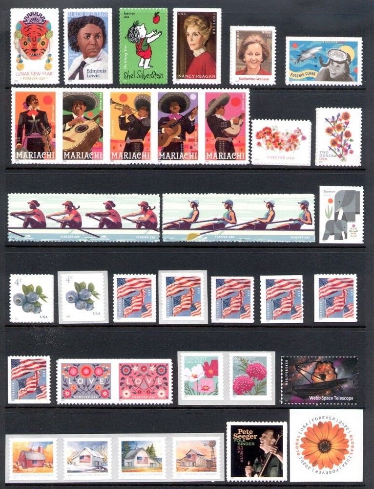 2022 U.S. COMMEMORATIVE - DEFINITIVE YEAR SET *131 STAMPS* WITH 3 SHEETS MINT-NH