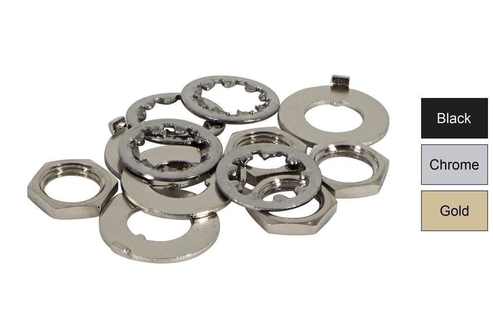 Mini Toggle Switch Nut and Washer for guitars - SAE 1/4-40