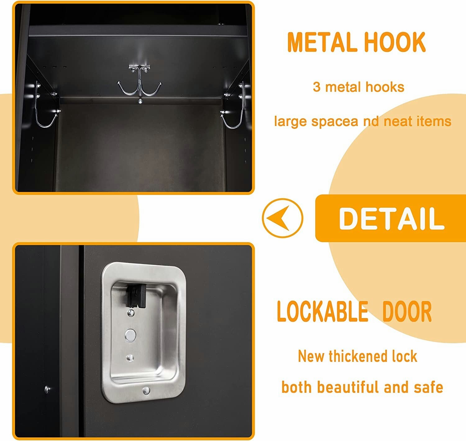 Metal Locker Steel Storage Cabinet 55" Retro Wardrobe, New