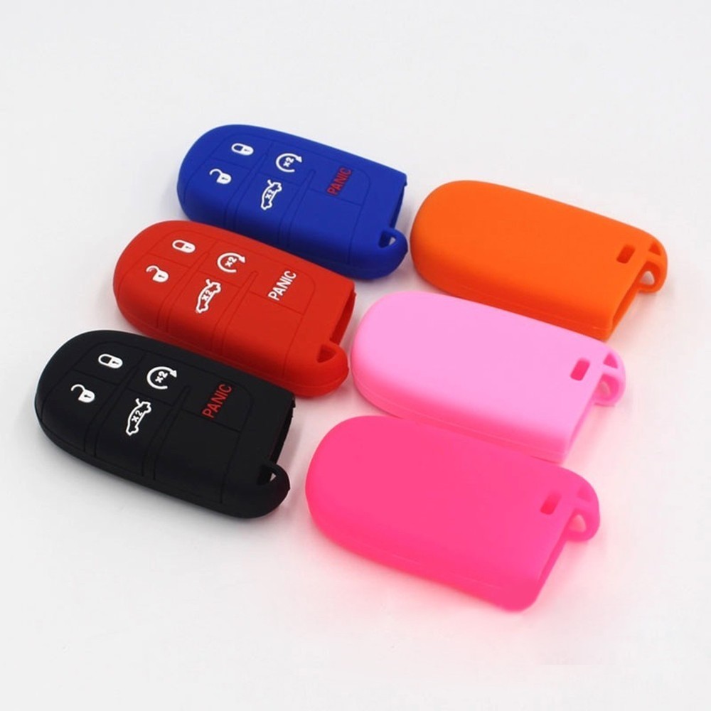 Improved Grip Silicone Cover for Dodge For Chrysler 5 Button Remote Key